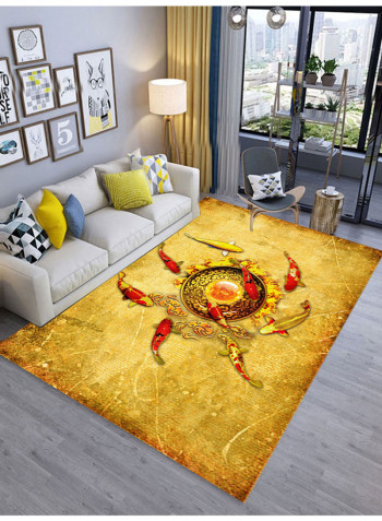 Fashionable Living Room Carpet Yellow 180x280centimeter