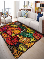 Peacock Tail Pattern Rectangle Mat Multicolour 180x280centimeter