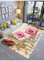 Flowers Pattern Washable Carpet Multicolour 160x230centimeter