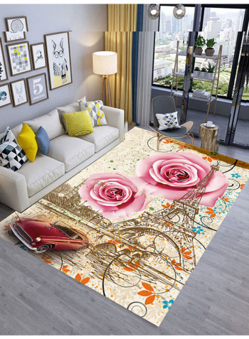 Flowers Pattern Washable Carpet Multicolour 160x230centimeter