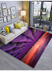 Lavender Floral Pattern Floor Mat Multicolour 160x230centimeter