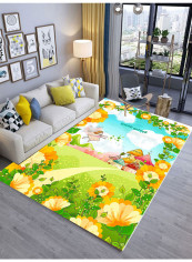 Pastoral Style Flowers Pattern Living Room Carpet Multicolour 180x280centimeter