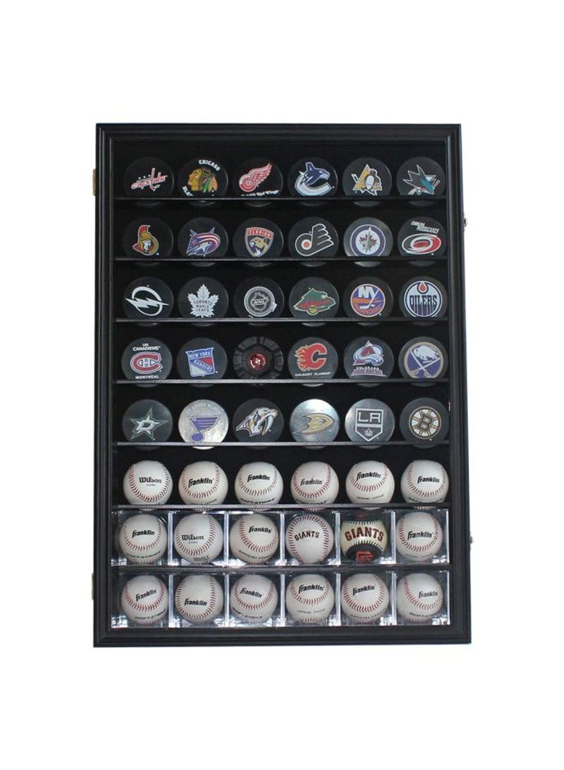 Baseball Holder Wall Cabinet Black