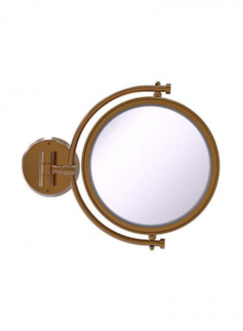 Wall Mounted 2X Magnification Make-Up Mirror Gold 8inch