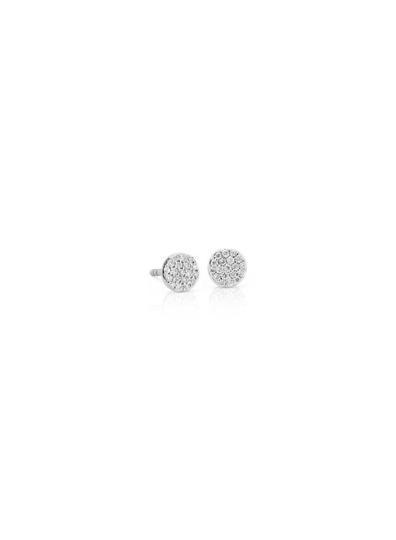 Mini Micropave Diamond Button Earrings