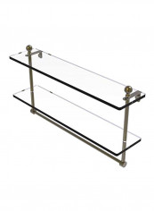 2-tier Glass Shelf With Integrated Towel Bar Clear/Silver 22x5x12inch