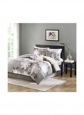 7-Piece Bedding Set Grey/Purple/White California King