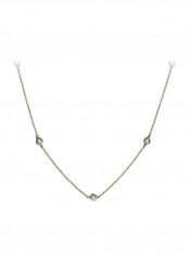 925 Sterling Silver Cubic Zirconia Studded Chain Necklace