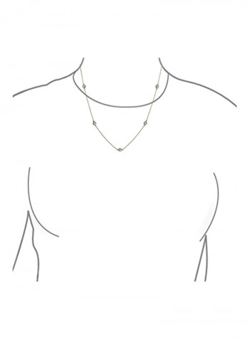 925 Sterling Silver Cubic Zirconia Studded Chain Necklace