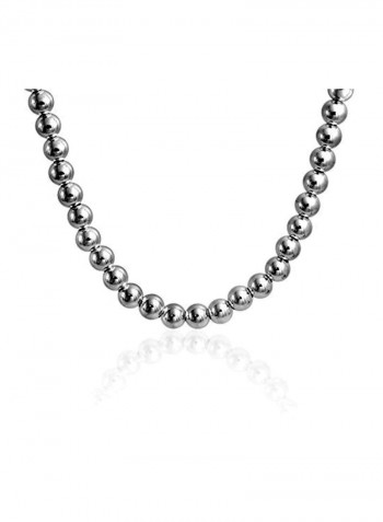 925 Sterling Silver Shiny Round Ball Necklace