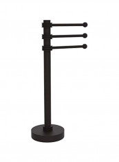 Vanity Top 3 Swing Arm Dotted Accents Guest Towel Holder Brown 9x8x15inch