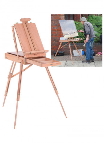 Folding Artist Wooden Stand For Oil Painting Sketching Beige
