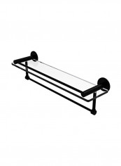 Fresno Collection Towel Bar Glass Shelf Black/Clear 22inch
