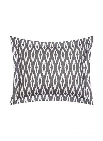 9-Piece Reversible Embroidered Pattern Comforter Set Grey/White King
