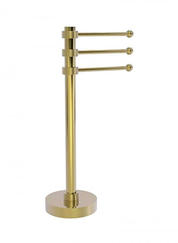 3 Swing Arm Groovy Accents Towel Holder Gold