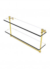 2-Tier Glass Shelf Clear/Gold 22x5x12inch