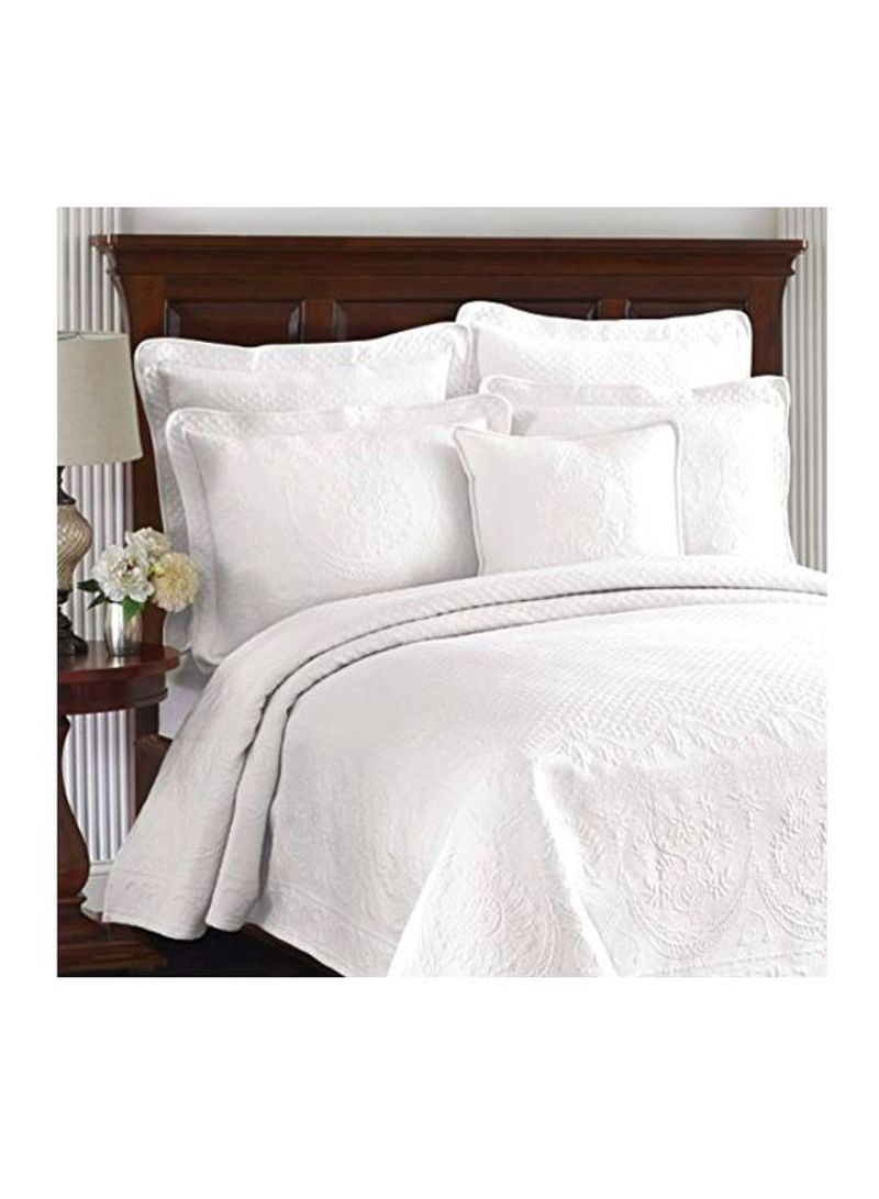 Cotton Bedspreads Coverlet White 120x114inch
