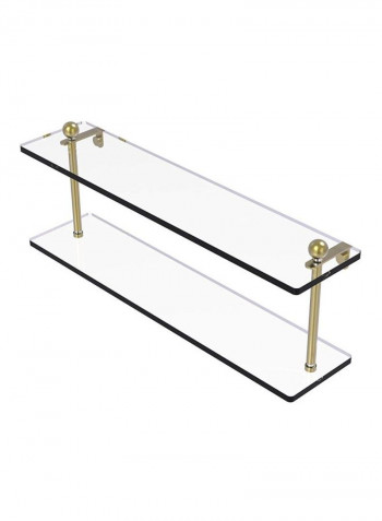 Two Tiered Glass Shelf Clear/Gold 22inch