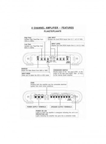 Bridgeable Mosfet Amplifier PLA4278 Black/White