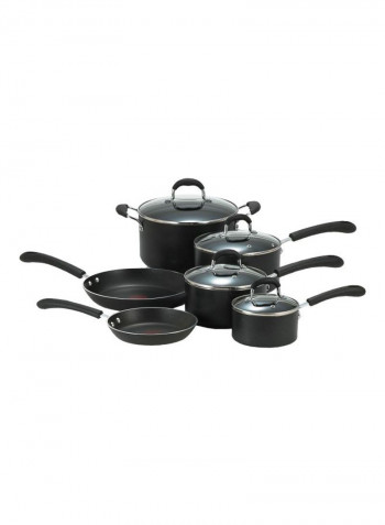 10-Piece Dishwasher Safe Cookware Set Black