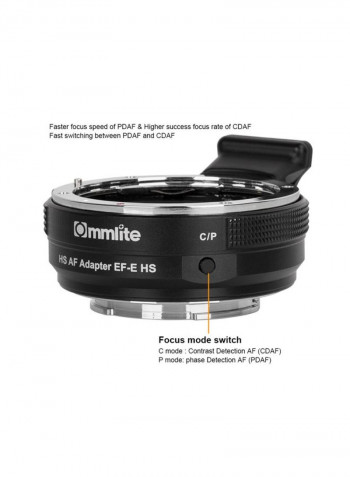 High Speed Lens Mount Adapter Ring For Canon Black/Silver