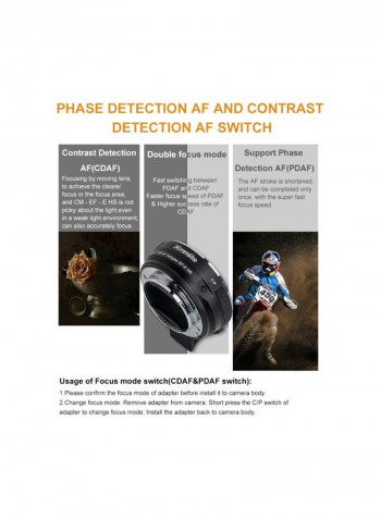 High Speed Lens Mount Adapter Ring For Canon Black/Silver