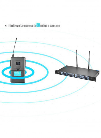 4-Channel UHF Wireless Microphone System I3105 Black