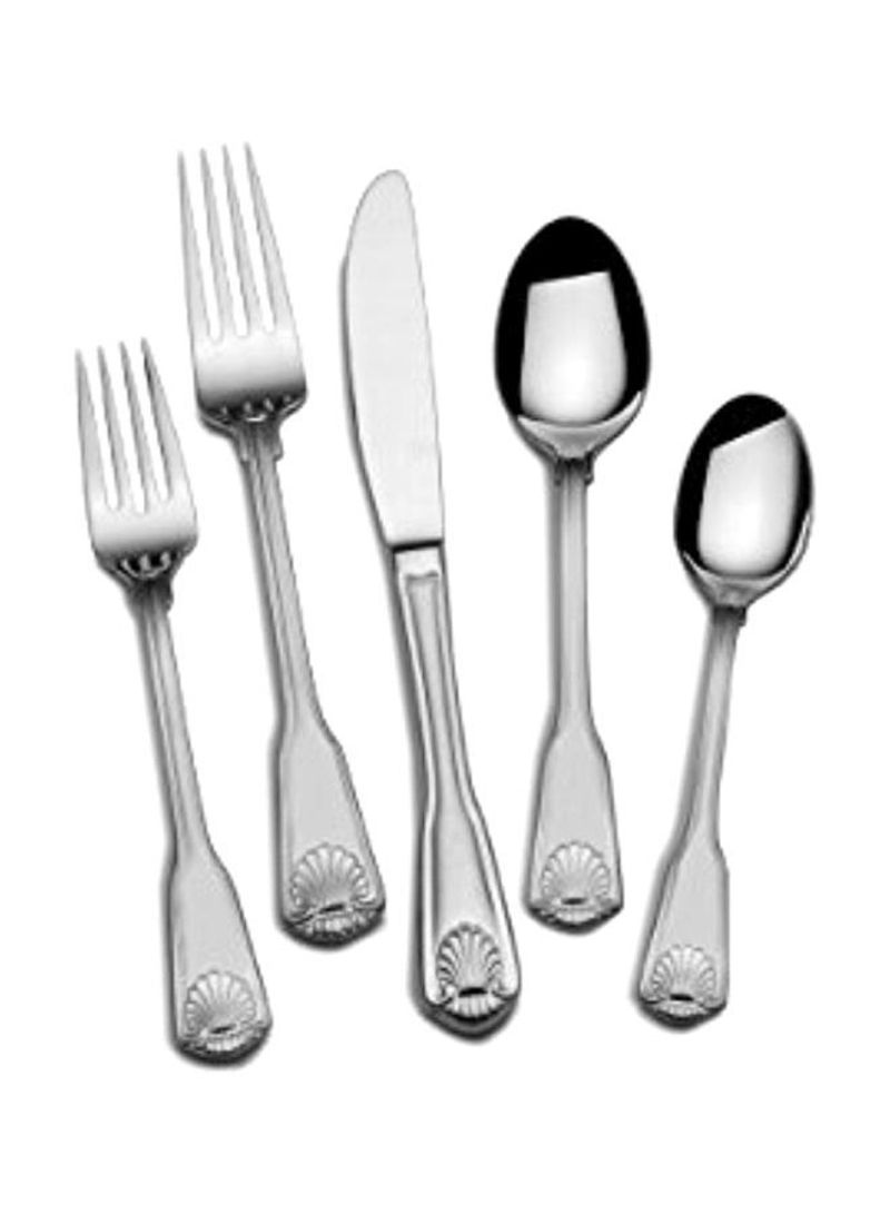 45 Pieces Stainless Steel Flatware Set Silver