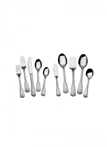 45 Pieces Stainless Steel Flatware Set Silver