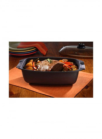 Nonstick Roaster With Lid Black 8.3x13inch