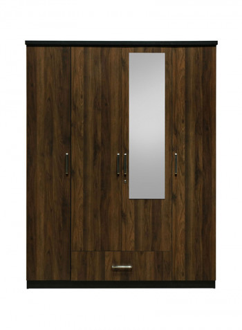 4-Door Brisbane Mirror Wardrobe Brown