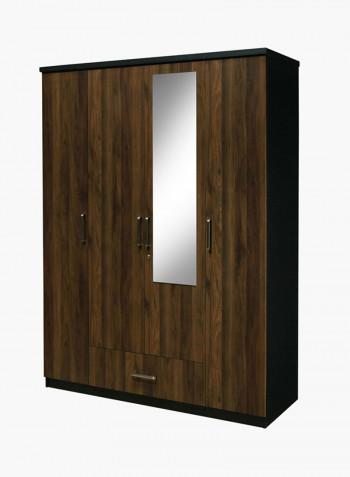 4-Door Brisbane Mirror Wardrobe Brown