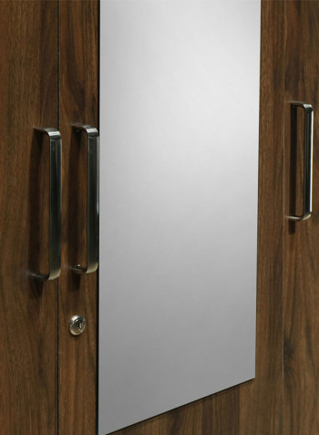 4-Door Brisbane Mirror Wardrobe Brown