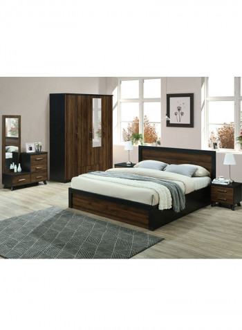 4-Door Brisbane Mirror Wardrobe Brown