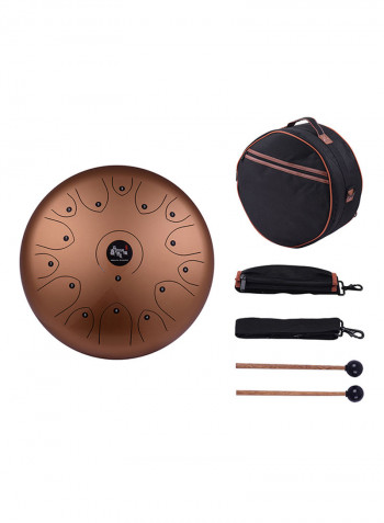 15-Tone Steel Tongue Drum With Drum Mallets & Carry Bag