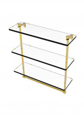 3-Tier Towel Bar Glass Shelf Clear/Gold 16inch reviews 3-Tier Towel Bar Glass Shelf Clear/Gold 16inch