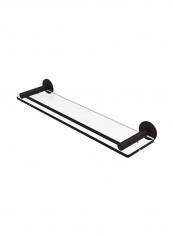 Fresno Collection Vanity Rail Glass Shelf Clear/Black 22inch