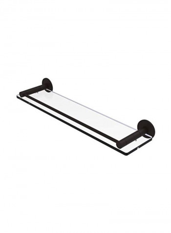 Fresno Collection Vanity Rail Glass Shelf Clear/Black 22inch