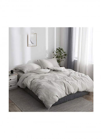 3-Piece Duvet Cover And Pillowcase Set White King