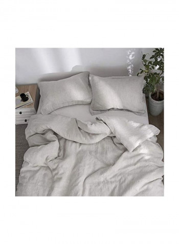 3-Piece Duvet Cover And Pillowcase Set White King