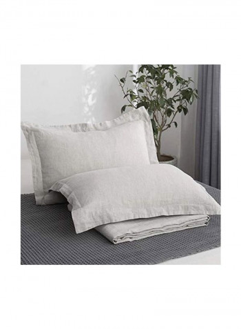 3-Piece Duvet Cover And Pillowcase Set White King