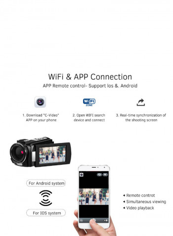 Wi-Fi 4K Digital Video Camera Camcorder