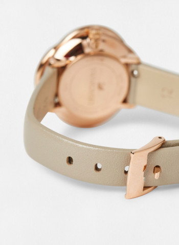 Women's Crystal Flower Leather Strap Watch