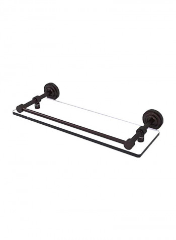 Dottingham Gallery Rail Glass Shelf Clear/Brown 16inch