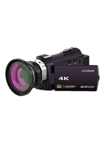 4K UHD Wi-Fi Digital Video Camera With Wide Angle Macro Lens