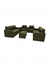 7-Seater MAB Sectional Sofa Set Dark Green