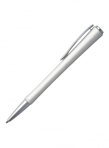 Exclusive Set Box by Cerruti 1881 Includes Watch with Silver Dial and Silver Bracelet and Includes Silver and Chrome Pen
