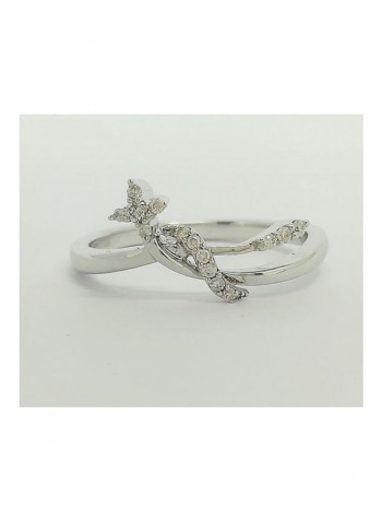 18 Karat White Gold With 0.08 Ct Diamond Fashion Ring