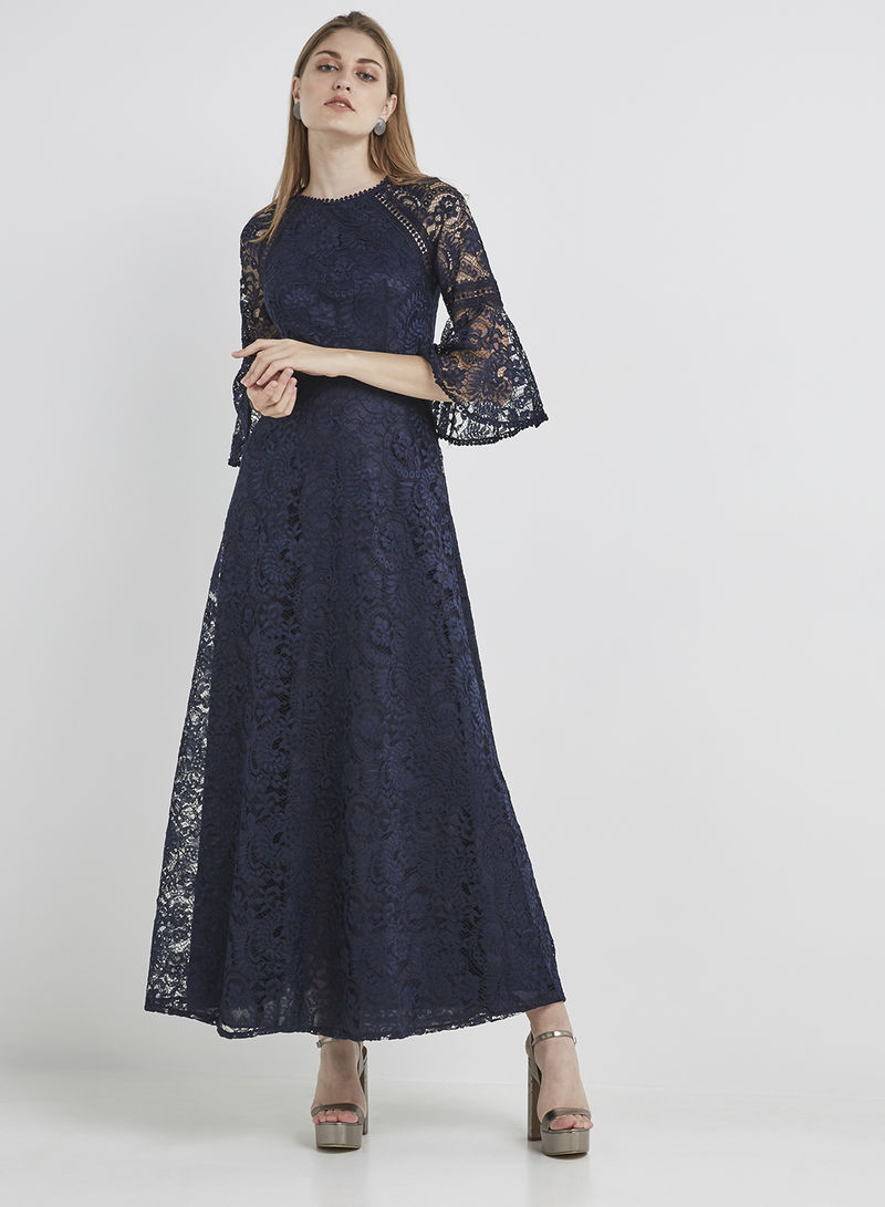 The Perfect Bell Sleeve Maxi Dress Navy