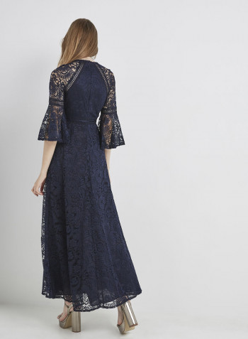 The Perfect Bell Sleeve Maxi Dress Navy
